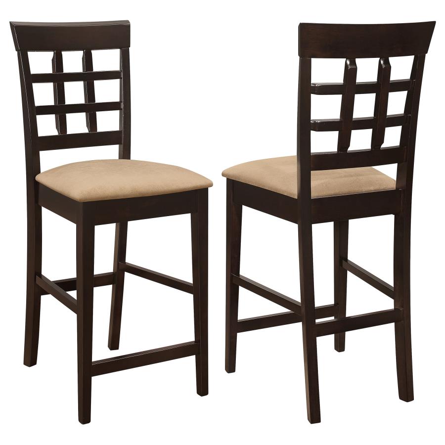 Coaster Gabriel Lattice Back Counter Chair Cappuccino (Set of 2) 100209 Thumbnail
