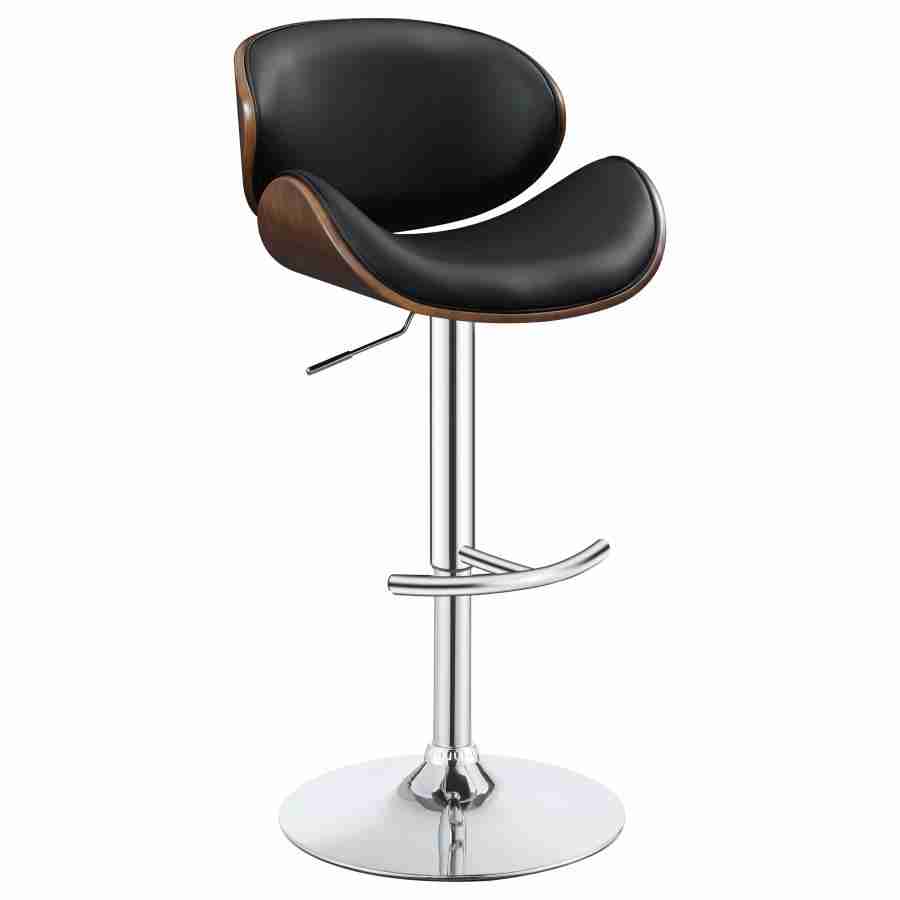 Coaster Harris Adjustable Bar Stool Black and Chrome 130504 Thumbnail