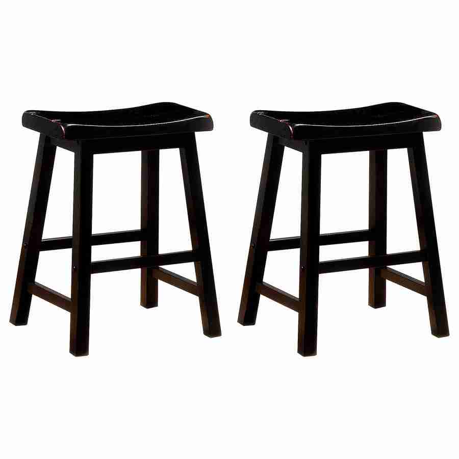 Coaster Durant Wood Backless Counter Stool Black (Set of 2) 180019 Thumbnail