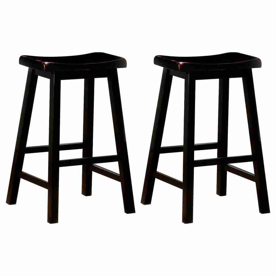 Coaster Durant Wood Backless Bar Stool Black (Set of 2) 180029 Thumbnail