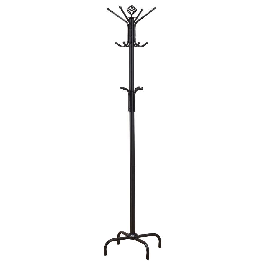 Coaster Collier 12 Hook Freestanding Coat Rack Hat Hanger Black 2019