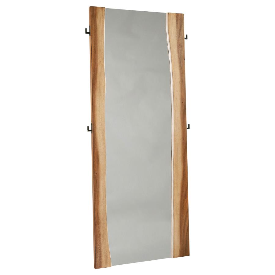 Coaster Winslow 31 x 76 Inch Standing Floor Mirror Smokey Walnut 223256