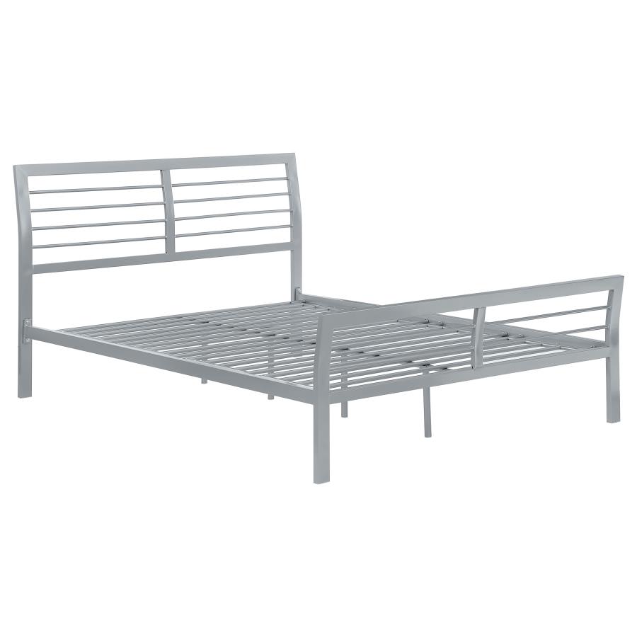 Coaster Cooper Metal Full Open Frame Bed Silver 300201F Thumbnail
