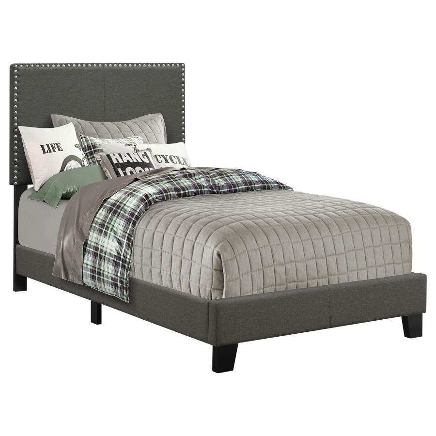 Coaster Boyd Upholstered Twin Panel Bed Charcoal 350061T Thumbnail