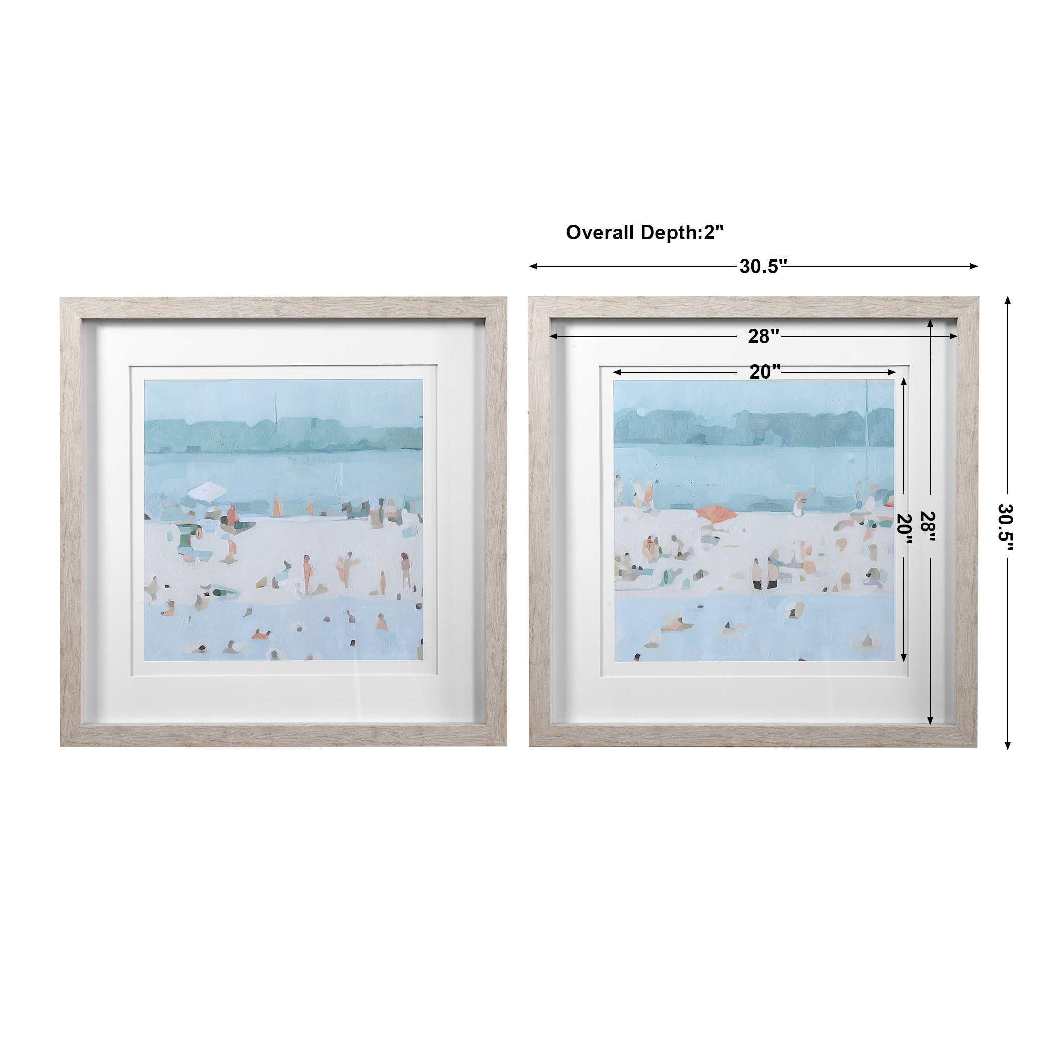 Sea Glass Proints Sea Glass Sandbar Framed Prints, S/2 - The Furniture Store
