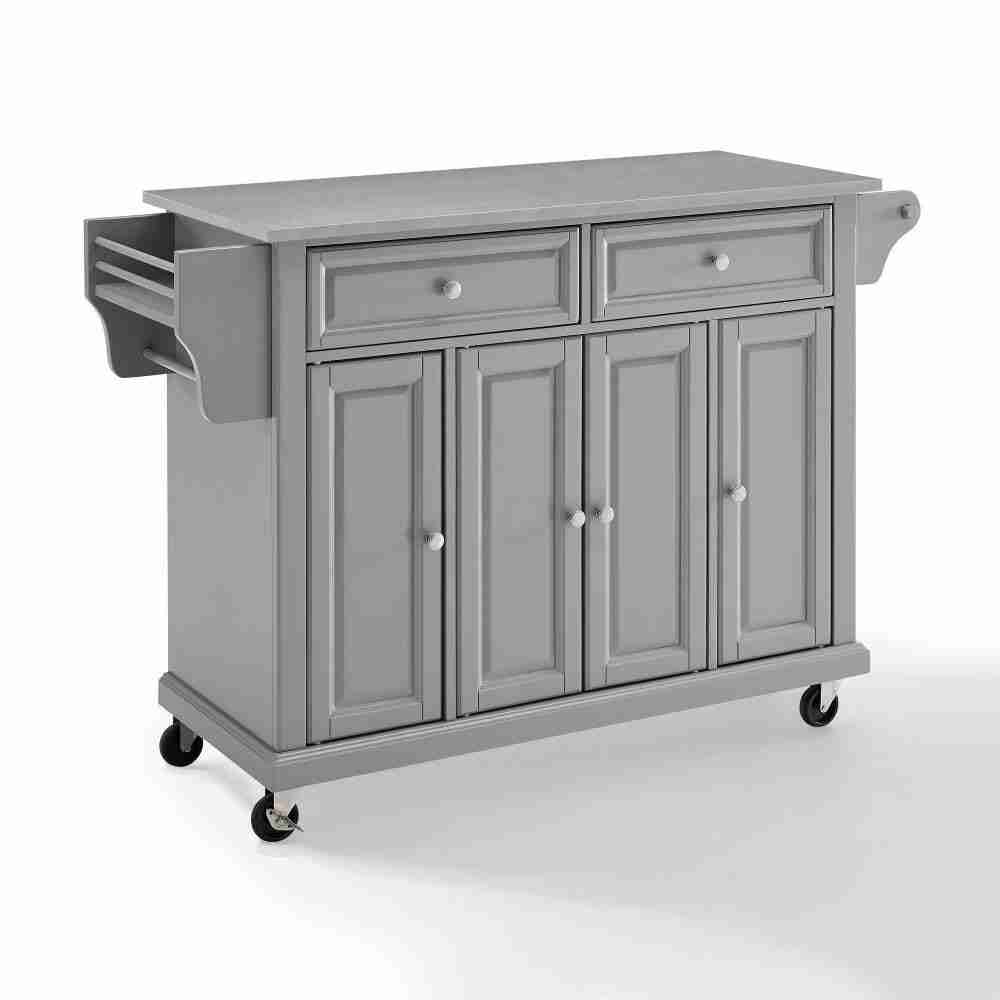 Gray Full Size Stainless Steel Top Kitchen Cart Thumbnail