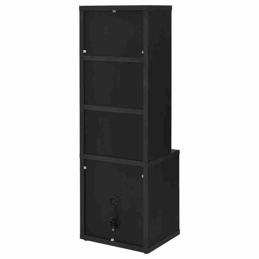 Coaster Westpark 3-shelf Bookcase USB and Lockable Drawer Black