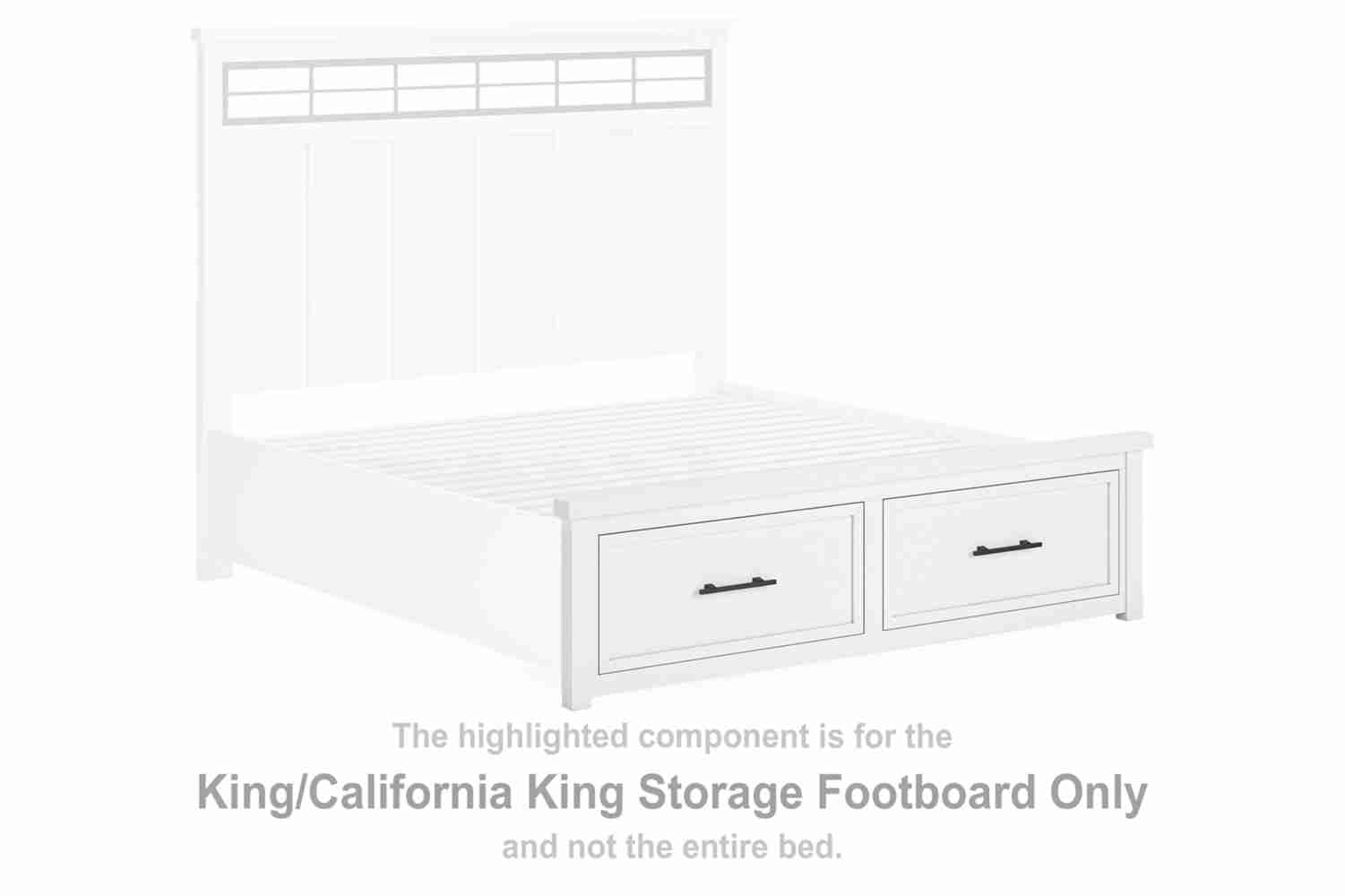Ashley Furniture Ashbryn King/Cal King Storage FTBD in White/Natural