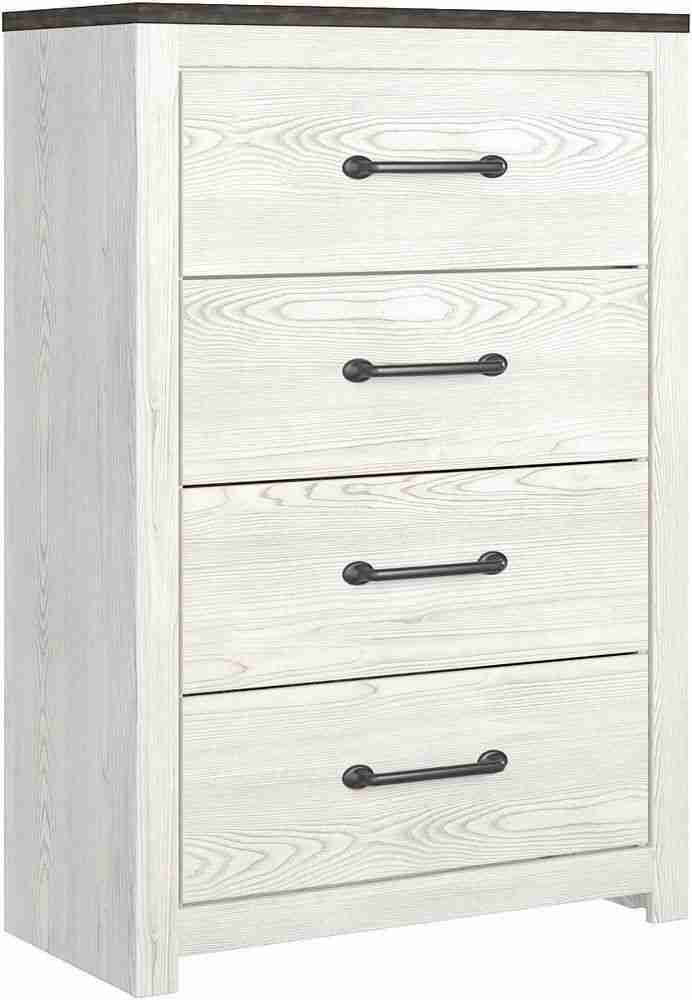 Ashley Furniture Gerridan Four Drawer Chest in White/Gray